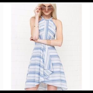 Amanda Uprichard Striped Halter Dress